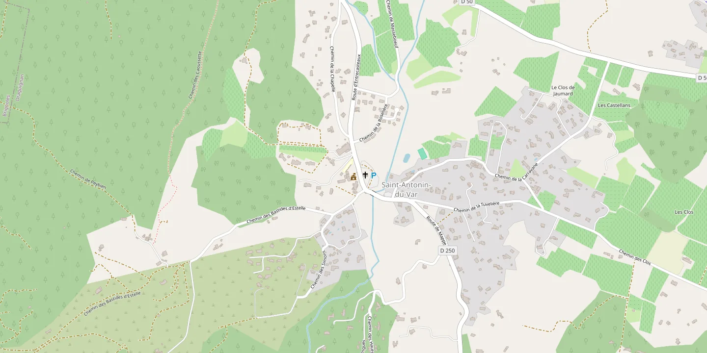 Plan du centre de Saint-Antonin-du-Var, autour de la mairie, route d’Entrecasteaux
